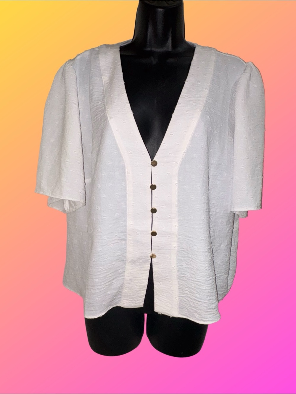 Michael KorsWhite Button-Front Women's Top⭐️NWT⭐️